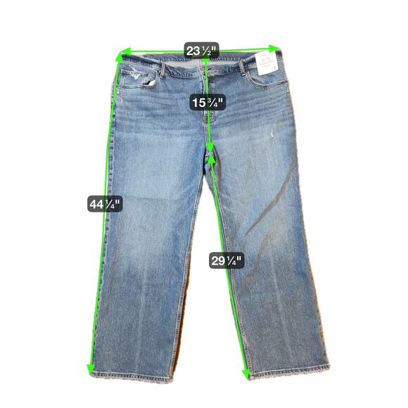 NWT Abercrombie High Rise 90S Relaxed Jean Medium Wash Plus Size 36 Short Petite - Picture 5 of 9
